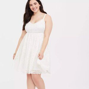 NWOT Torrid Ivory Lace Skater Dress